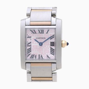 CARTIER Tank Française SM W51036Q4 '07 Asia Limited K18PG Roségold x Edelstahl Damenuhr 39342