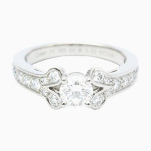 CARTIER Ballerina Solitaire Ring Platin Fashion Diamant Bandring Karat/0,51 Silber