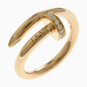 CARTIER Just Uncle Ring No. 10 18K K18 Pink Gold Diamond Women's