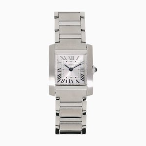 CARTIER Tank Francaise Quarz Edelstahl Damenuhr WSTA0065