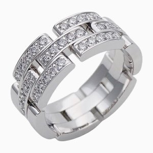 Half Diamond Maillon Panthere Ring in White Gold from Cartier