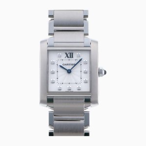 Weiße Tank Francaise Uhr von Cartier