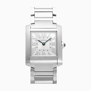 CARTIER Tank Française WSTA0065 Herrenuhr mit silbernem Zifferblatt