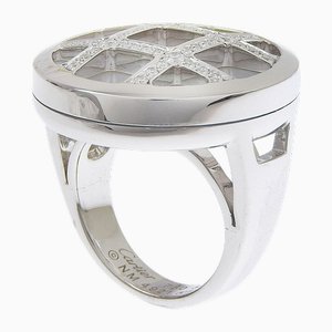 Pasha Diamond Grid White Gold & Shell Ring from Cartier