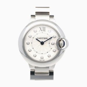 CARTIER Ballon Bleu Uhr Edelstahl WE902073 [3009] Quarz Damen 11P Diamant