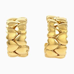 Cartier Double Heart K18Yg Yellow Gold Earrings, Set of 2