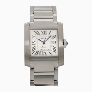 Silberne Tank Francaise Uhr von Cartier