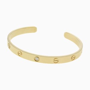 CARTIER Love Open Bangle 18K K18 Yellow Gold Diamond Women's