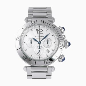 CARTIER Pasha de watch WSPA0018 Armbanduhr mit silbernem Zifferblatt für Herren