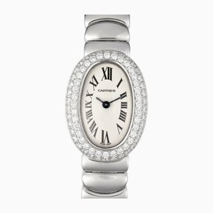 Mini Baignoire K18wg Double Diamond Quartz Wristwatch from Cartier