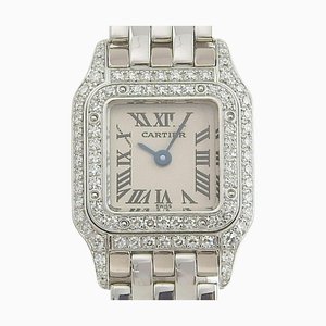 Mini Panthere Diamond Bezel Watch in K18 White Gold from Cartier