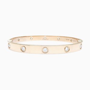 CARTIER Love Bracelet Full Diamond 10P #18 K18PG Pink Gold 291459