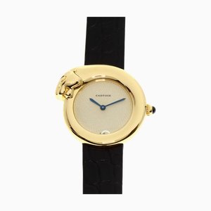 CARTIER W2504556 Panthere 1925 Belt Watch K18 Yellow Gold/Leather Ladies
