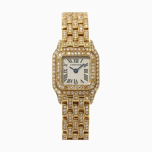 CARTIER Mini Panthere Damenuhr After Diamond Ivory Dial K18YG Gelbgold Quartz mini panthere