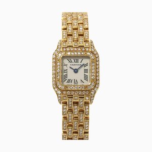Reloj para mujer CARTIER Mini Panthere After Diamond Ivory Dial K18YG Mini Panthere de cuarzo de oro amarillo