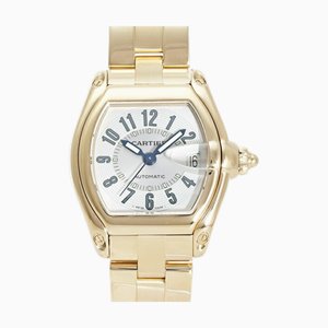 Large Roadster Silver Arabic Dial Watch from Cartier