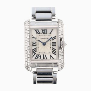 CARTIER Tank Anglaise SM WT100008 Silver Dial Watch Ladies