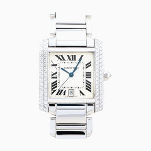 Reloj Tank Francaise con esfera plateada de Cartier