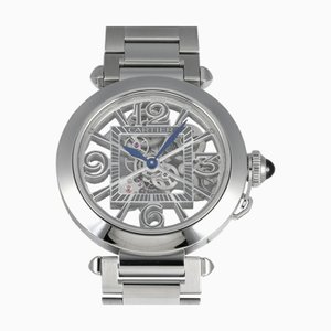 CARTIER Pasha WHPA0007 silver/gray dial watch men's