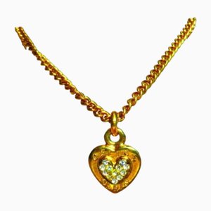 Cadena con logo en forma de corazón y collar de diamantes de imitación de Celine