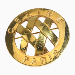 Broche de metal dorado unisex de Celine