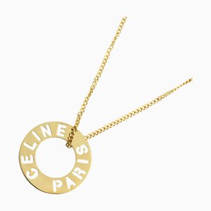 CELINE Circle Necklace 50cm K18 YG Yellow Gold 750 Neckalce