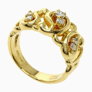CELINE Diamond Ring K18 Yellow Gold Ladies