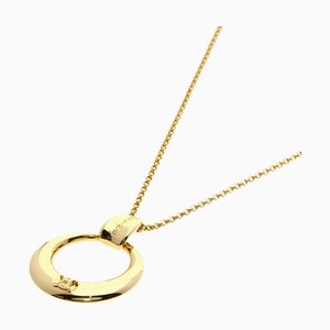 CELINE Circle Macadam Necklace K18 Yellow Gold Women's