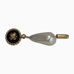 Clover Drop Fake Pearl Pin Brooch from Chanel