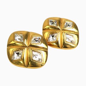 Chanel Ohrringe Metall/Strass Gold/Silber Damen, 2 . Set