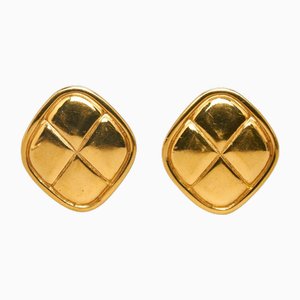Matelasse Earrings in Gold Plated from Chanel, Set of 2