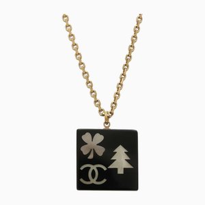 Square Plate Clover Tree Coco Mark Necklace from Chanel