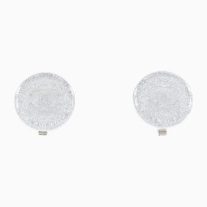 Coco Mark Earrings 00A in Plastic & Silver from Chanel, France, Set of 2