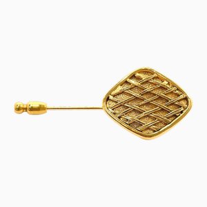 Goldene Vintage Metall Brosche für Damen von Chanel