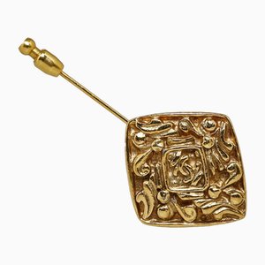 Coco Mark Diamond Brooch Stole Pin in Gold Plated from Chanel