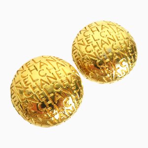 Orecchini con logo in metallo dorato di Chanel, set di 2