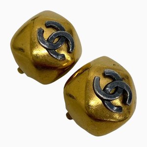 98A Coco Mark Earrings in Gold from Chanel, Set of 2