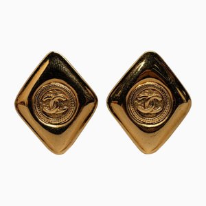 Coco Mark Diamond Earrings in Gold Plated Womens from Chanel, Set of 2