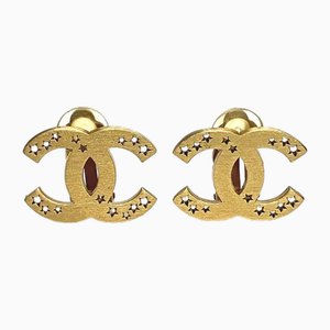 Coco Mark Star Gold Earrings from Chanel, Set of 2