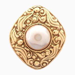 Imitation Pearl Brooch in Gold from Chanel