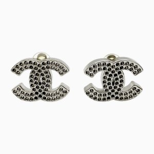 Pendientes Coco Mark Punching 03P de plata de Chanel. Juego de 2