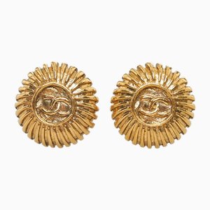 Coco Mark Round Earrings in Gold Plated Ladies from Chanel, Set of 2