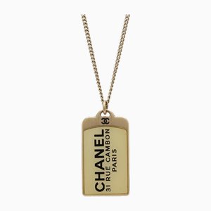 31 Rue Cambon Paris Cambon Plate Necklace Pendant GP in Gold 07C from Chanel
