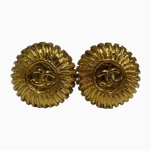 Cocomark Logo Motif Earrings in Gold from Chanel, Set of 2