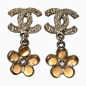 Chanel Coco Mark Swing Flower Earrings Brand Accessories Women's, Set of 2