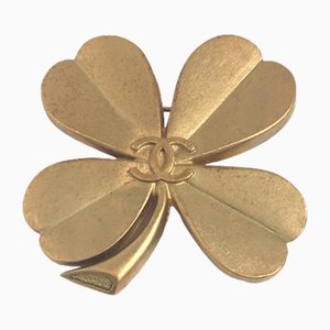Corsage Coco Mark Clover Gold Brooch from Chanel