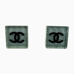 Boucles d'Oreilles Carrées Cocomark 15T Transparentes de Chanel, Set de 2