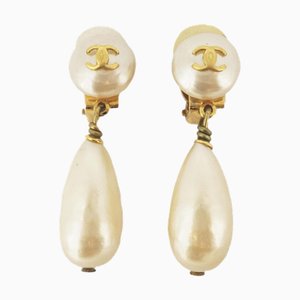 Coco Mark Fake Pearl Earrings from Chanel, 1995, Set of 2