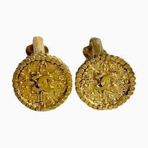 Chanel Cocomark Motif Earrings Accessories Gold 08877, Set of 2