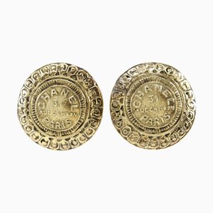 Chanel Cambon Earrings 31 Rue Cambon Vintage Gold Plated Made In France Women's, Set of 2